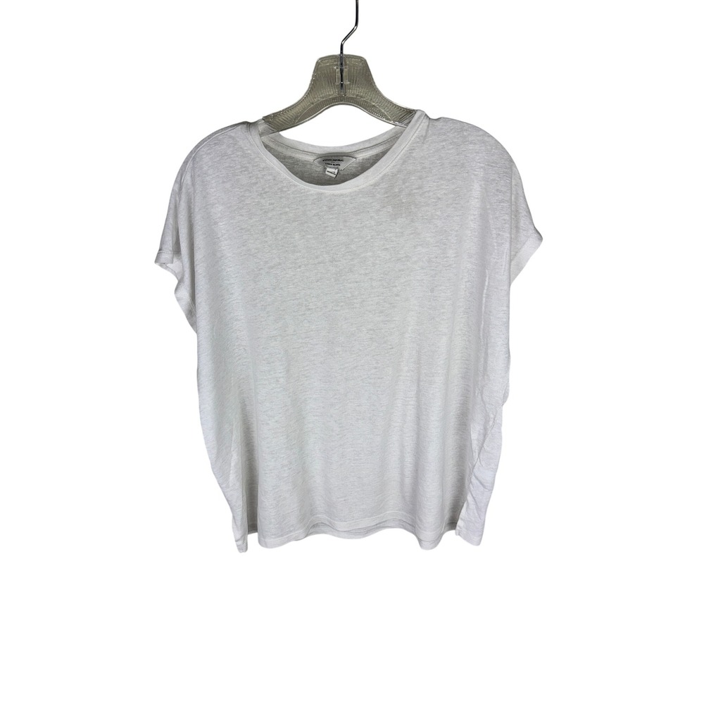 Banana Republic Womens White Linen Blend Dolman Sleeve Tee Shirt M